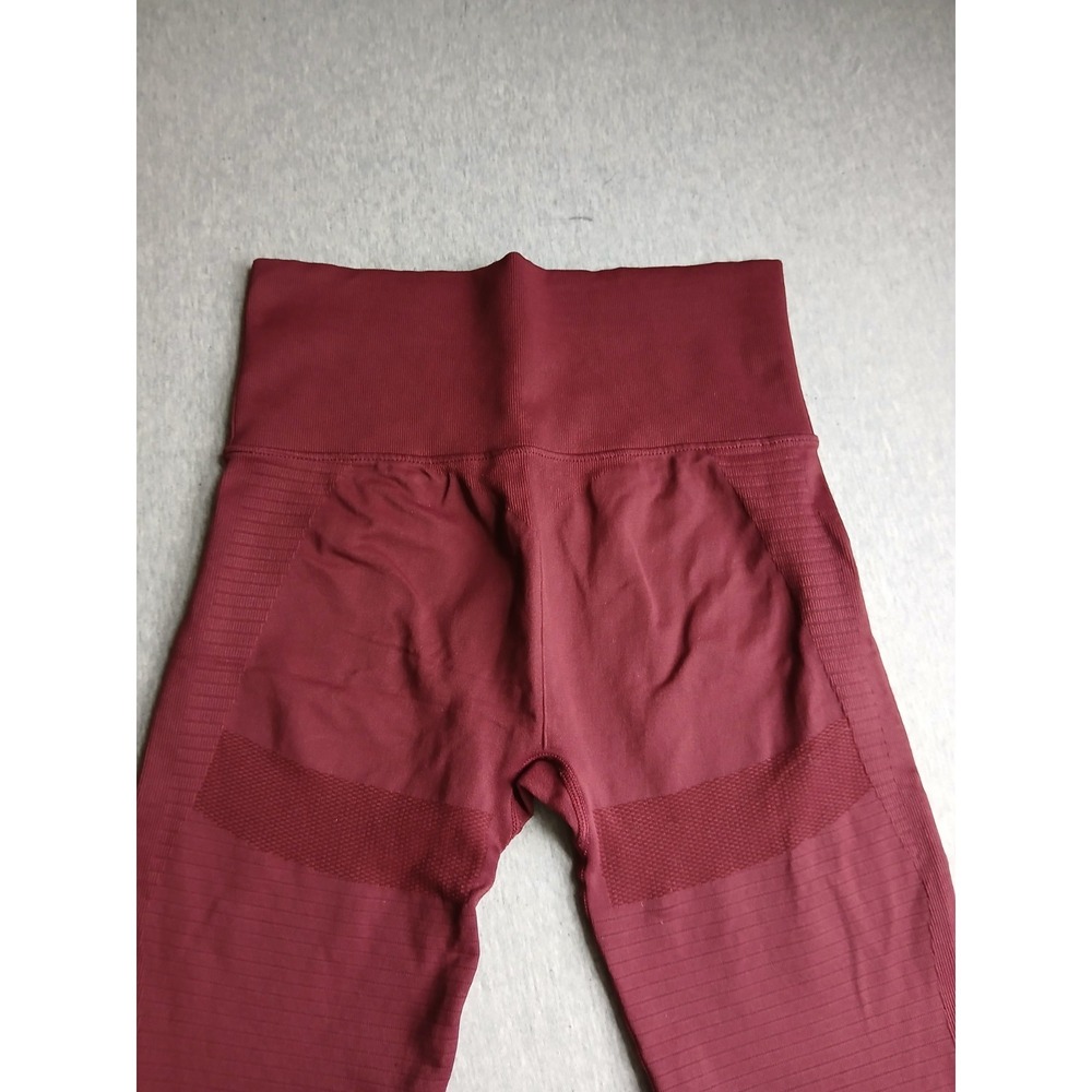 Zero Foxtrot Leggings XL Seamless Stretch Yoga Burgundy Compression Booty Lift - Picture 11 of 13